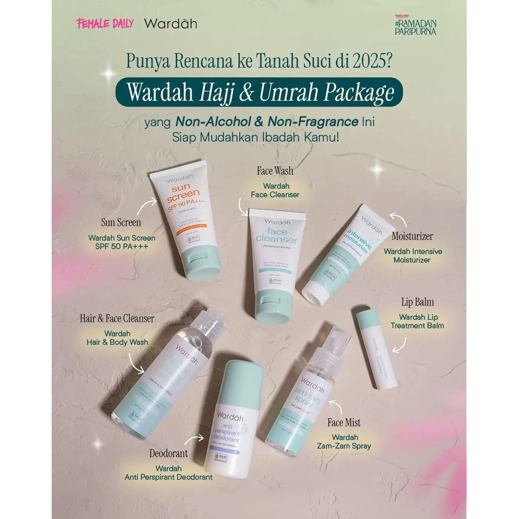 UMROH UMRAH HAJI HAJJ Wardah Kahf STARTER KIT / MINI SIZE (SATUAN bisa ya)  - Ukuran mini/ travel si