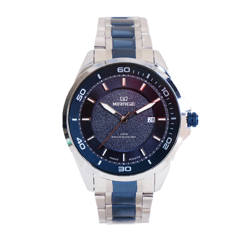 Mirage 8731 Silver Blue MDBTUBU Jam Tangan Pria Original