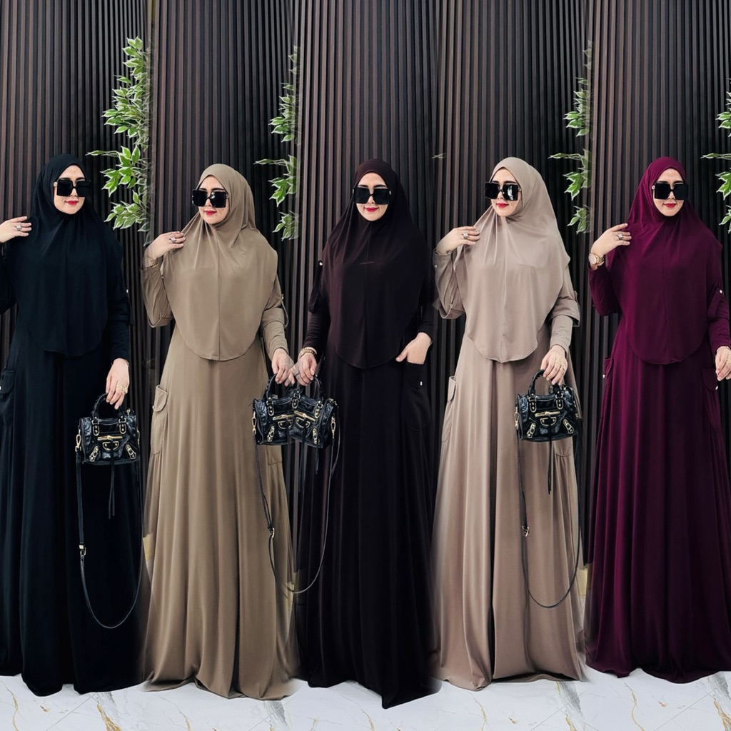 ERICA GAMIS SET JILBAB bahan JERSEY KOREA premium import  (ORIGINAL) set kekinian/set terbaru/set vi