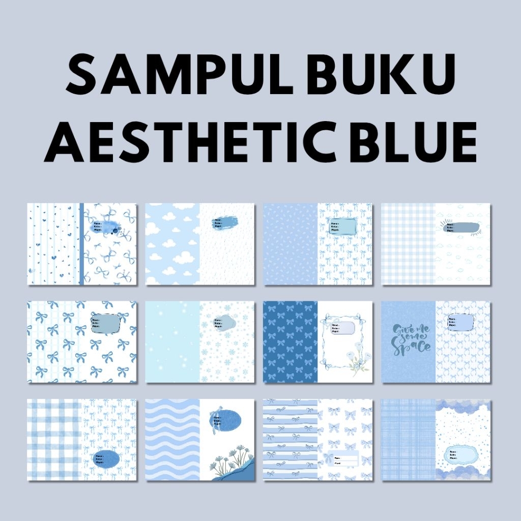 

[10 PCS LEBIH MURAH] SAMPUL BUKU B5 / A5 AESTHETIC BLUE COQUETTE EDITION
