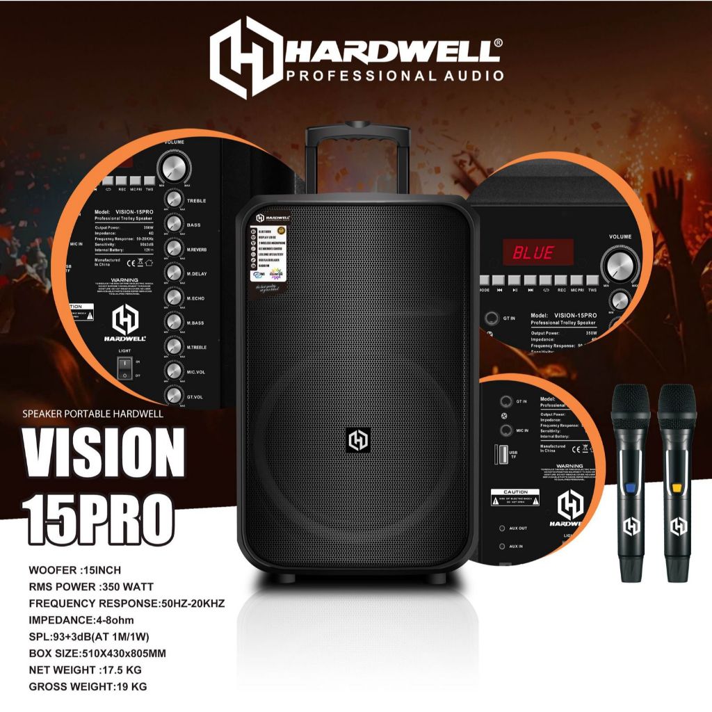 Speaker Portable Aktif 15 Inch Hardwell Vision 15 Pro Original Speaker Portable Meeting Hardwell Vis