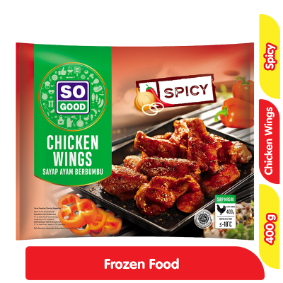 

SO GOOD SPICY WINGS 400GR / SO GOOD CHICKEN WINGS Sayap Pedas Sangat Enak 400 g