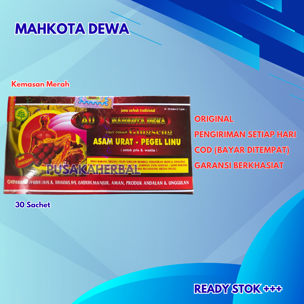 

Mahkota Dewa Serbuk Asam Urat Kemasan Merah 30 Sachet