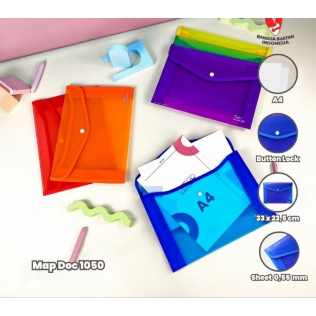 

Map Dokumen 1050 Folder kertas berkas kantoran dan sekolah berkancing ukuran A4 topla