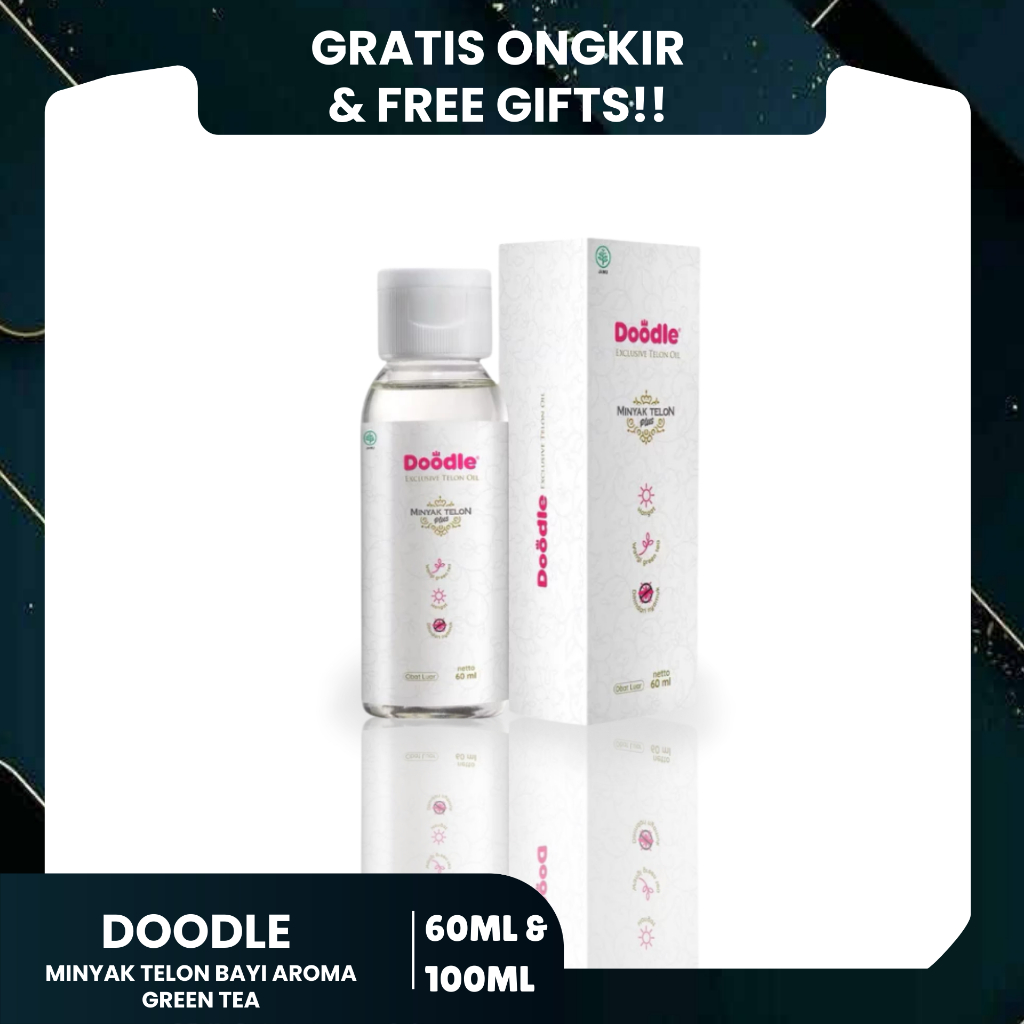 DOODLE MINYAK TELON BAYI (FREE GIFT) Minyak Telon Aroma Green Tea 100ML Doodle Minyak Telon 100ML / 