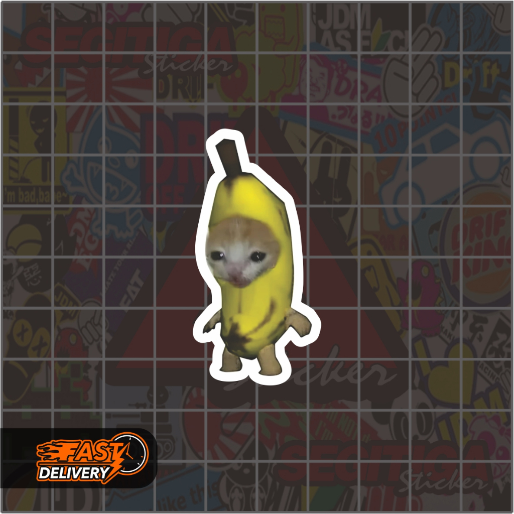 

Sticker Kucing Lucu Banana Cat Ukuran 2.5 x 5 Cm
