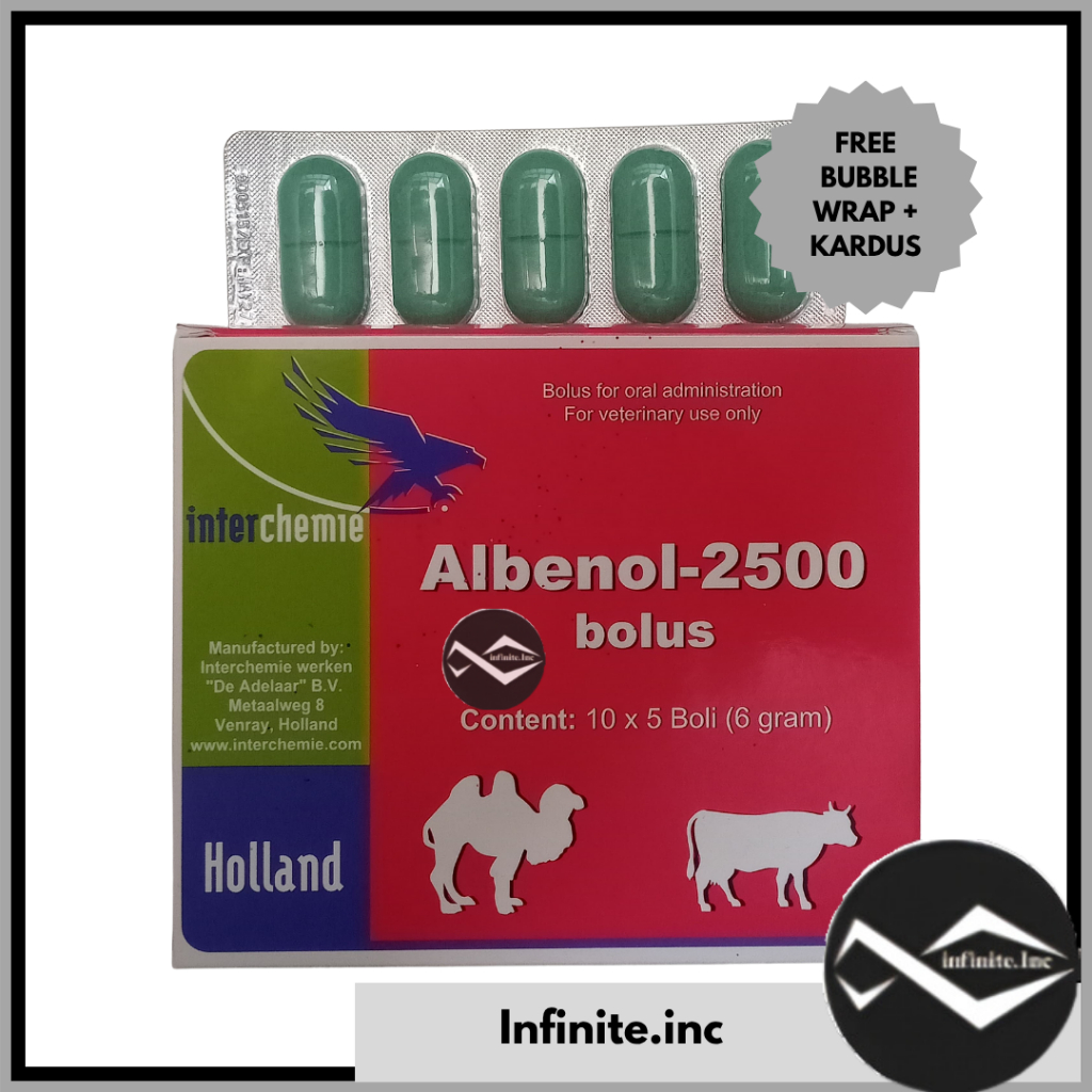 Albenol-2500 1 box (50 Bolus) Obat Cacing Albenol 2500