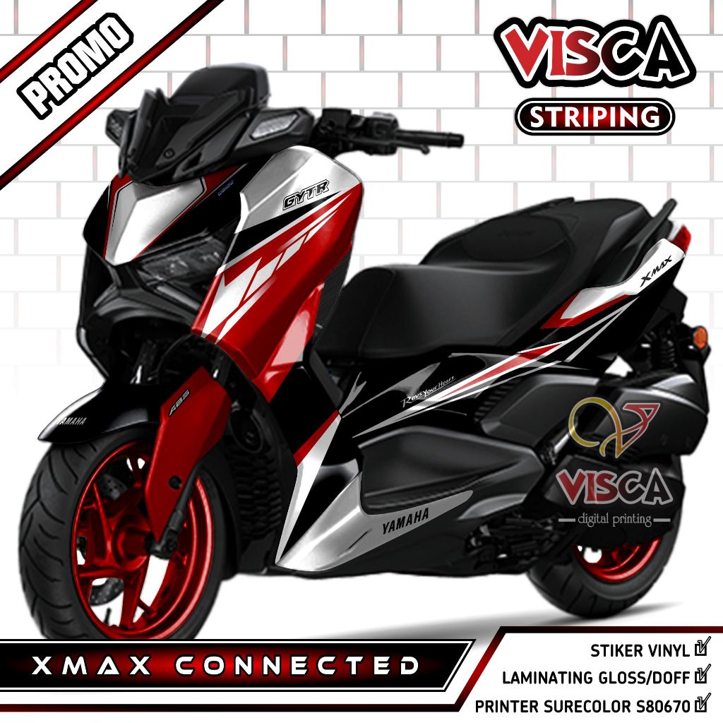 Decal XMAX Connected Full Body - Stiker XMAX New Fullbody - Dekal XMAX 250 - Striping XMAX Connected
