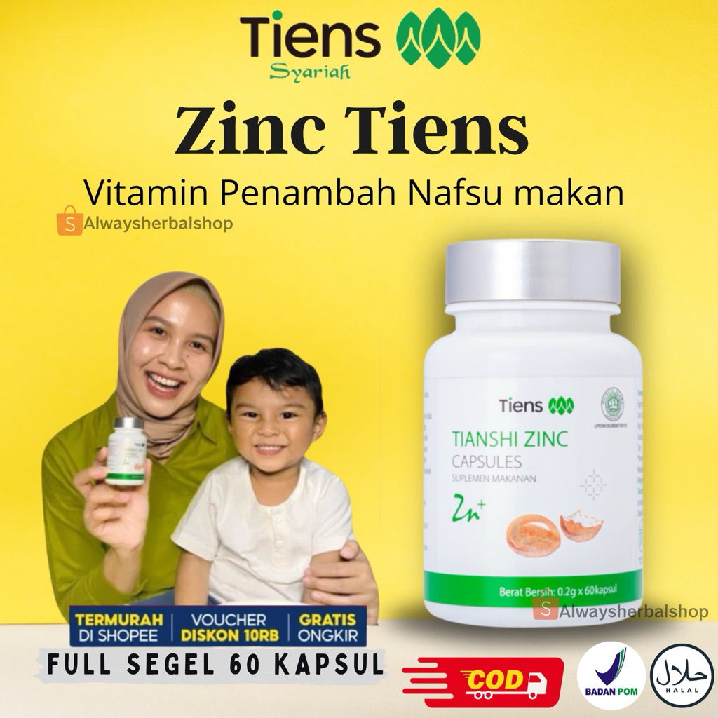 Zinc Tiens Vitamin Penambah Nafsu Makan anakPenggemuk badan anak Multivitamin anak