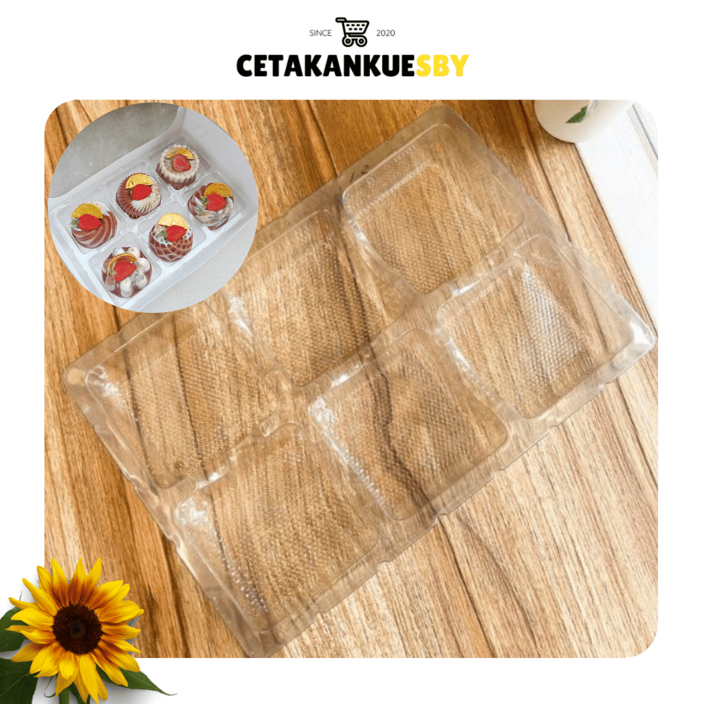 (CKS) [ISI 10pcs]  Mika Puding Sekat 6 Mika Puding Mini Sekat 6 Mika Mochi Mika Tray Sekat 6