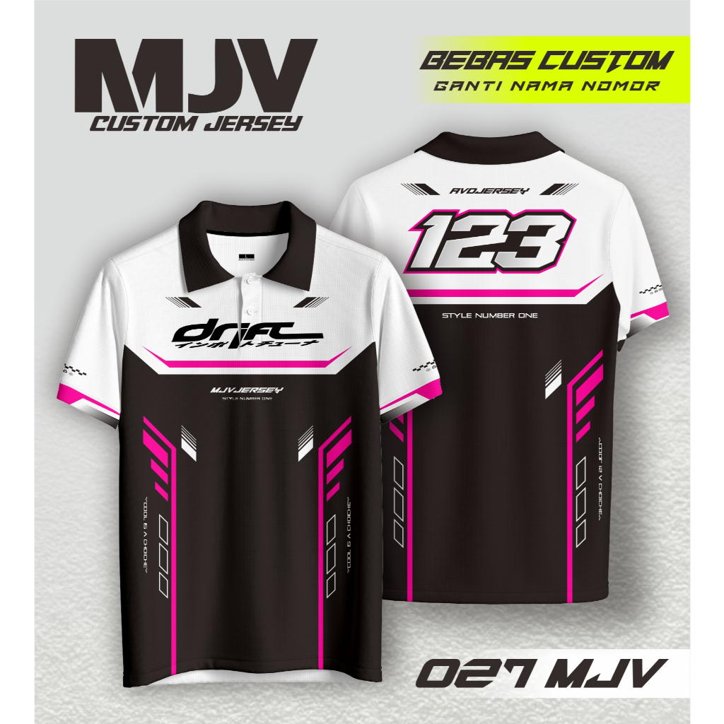 027 KAOS JERSEY RACING DESAIN KEREN BEBAS COSTUM NAMA NOMER
