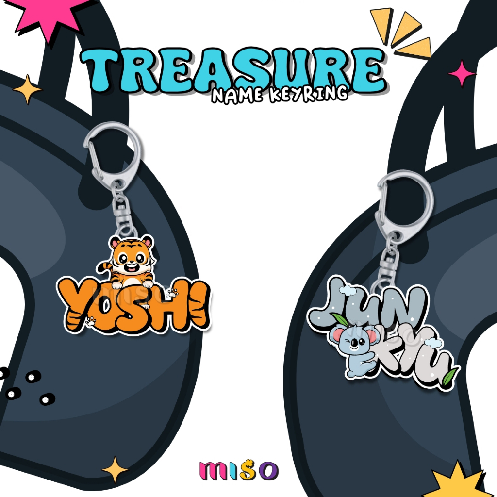 TREASURE Name Keychain / Keychain Keyring Karakter member TREASURE / TREASURE TEUME Keyring fanmade 