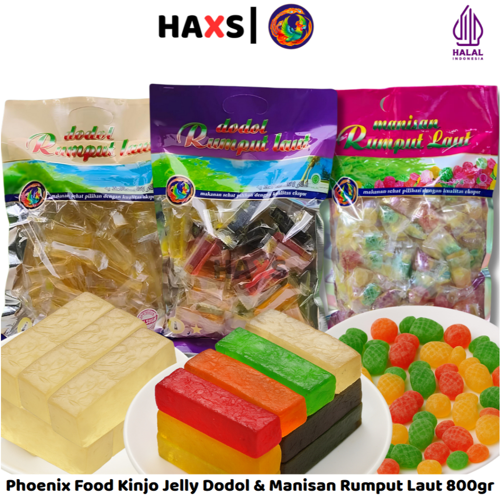 

HAXS Phoenix Food Kinjo Jelly Dodol & Manisan Rumput Laut Ukuran Jumbo 800gr / Kinjo Jelly Dodol Rumput Laut / Kinjo Jelly / Dodol Rumput Laut Khas Lombok