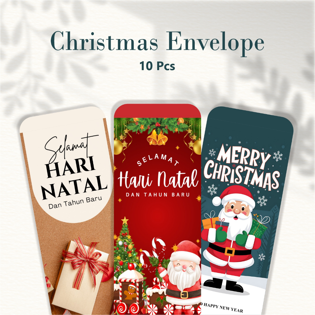 

[ISI 10 PCS] Amplop Natal Ukuran Panjang Bisa Pilih Motif / Christmas Envelope