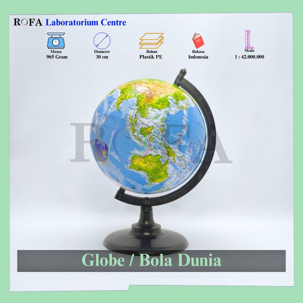 Globe / Bola Dunia / Tiruan Bumi / Peta Dunia Diameter 30 cm