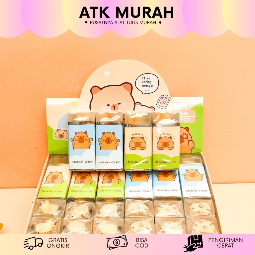 

PENGHAPUS KOTAK MINI CAPYBARA ER-1980 eraser hapusan lucu imut kado unik souvernir murah setip