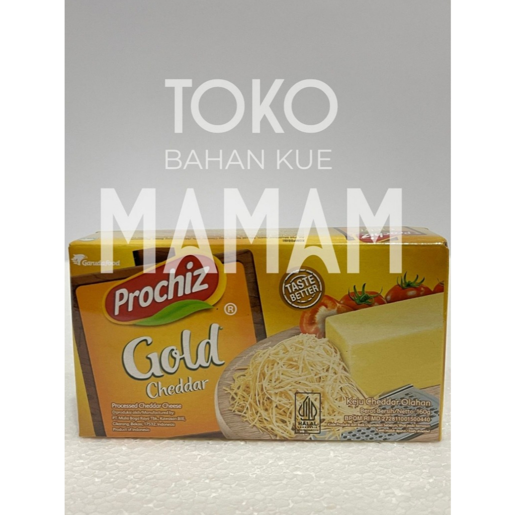 

Prochiz Gold Cheddar 160gr – Keju Slice / Block untuk Sandwich, Pizza & Olahan Kue