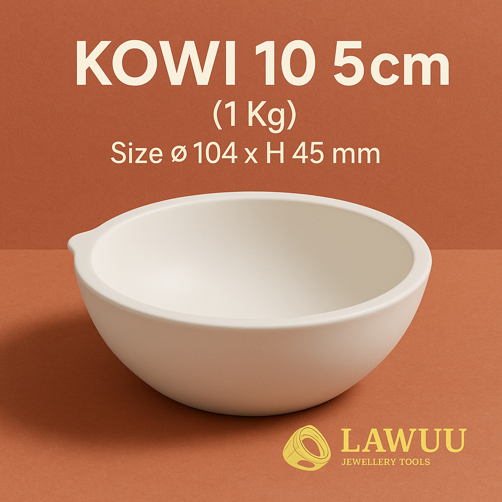 Kowi Keramik 10,5 cm – Mangkok Peleburan Emas 1 Kg | Crucible Tahan Panas Wadah Leleh Logam