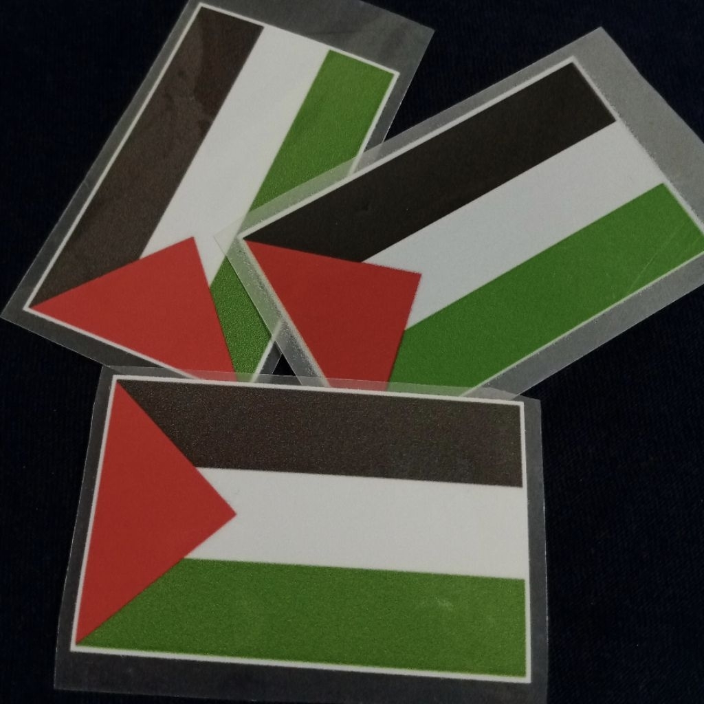 Bendera Palestina Sablon Setrika Custom Bendera