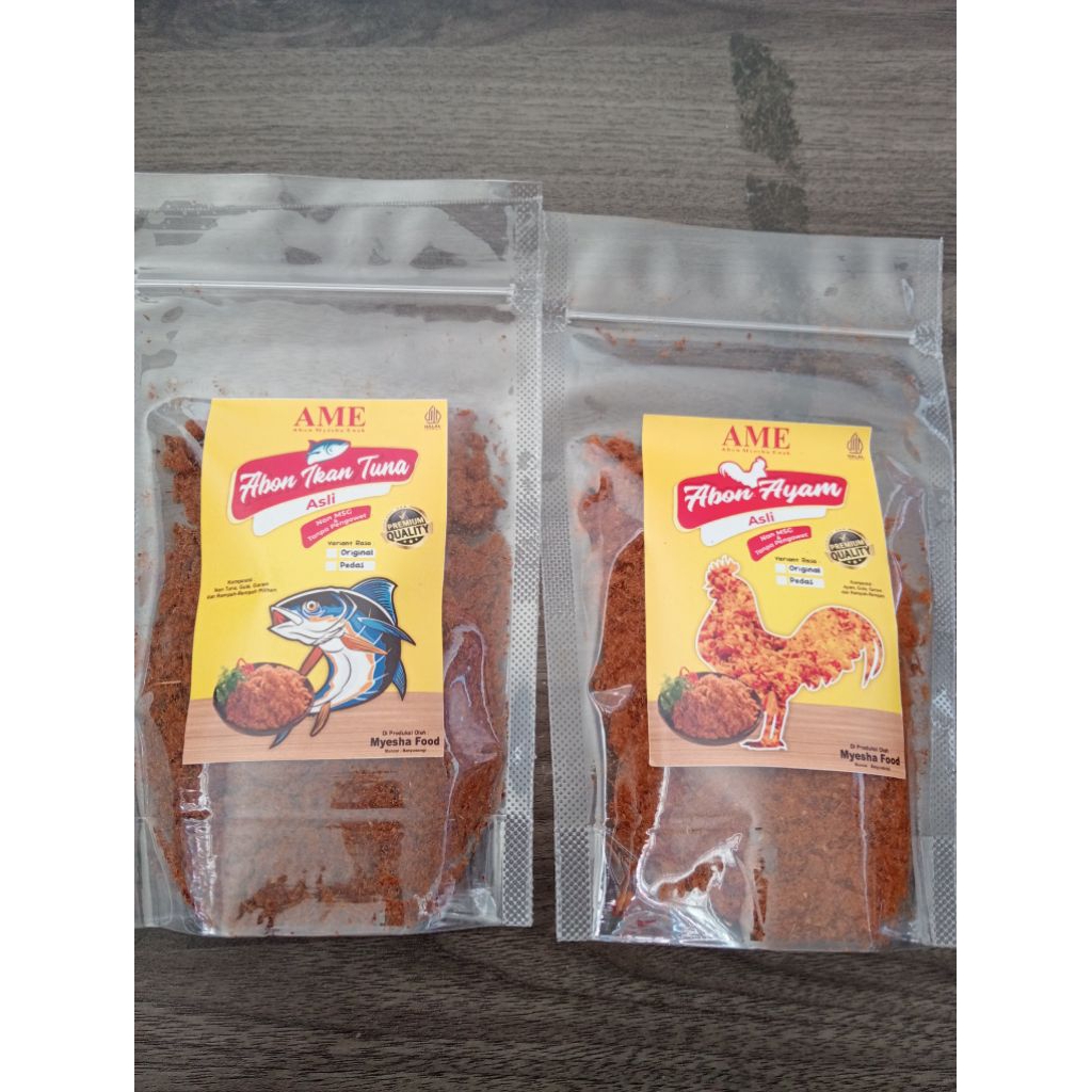 

Abon ayam asli dan abon ikan tuna non msg dan non pengawet/Abon ikan kiku /berkah ikan tuna