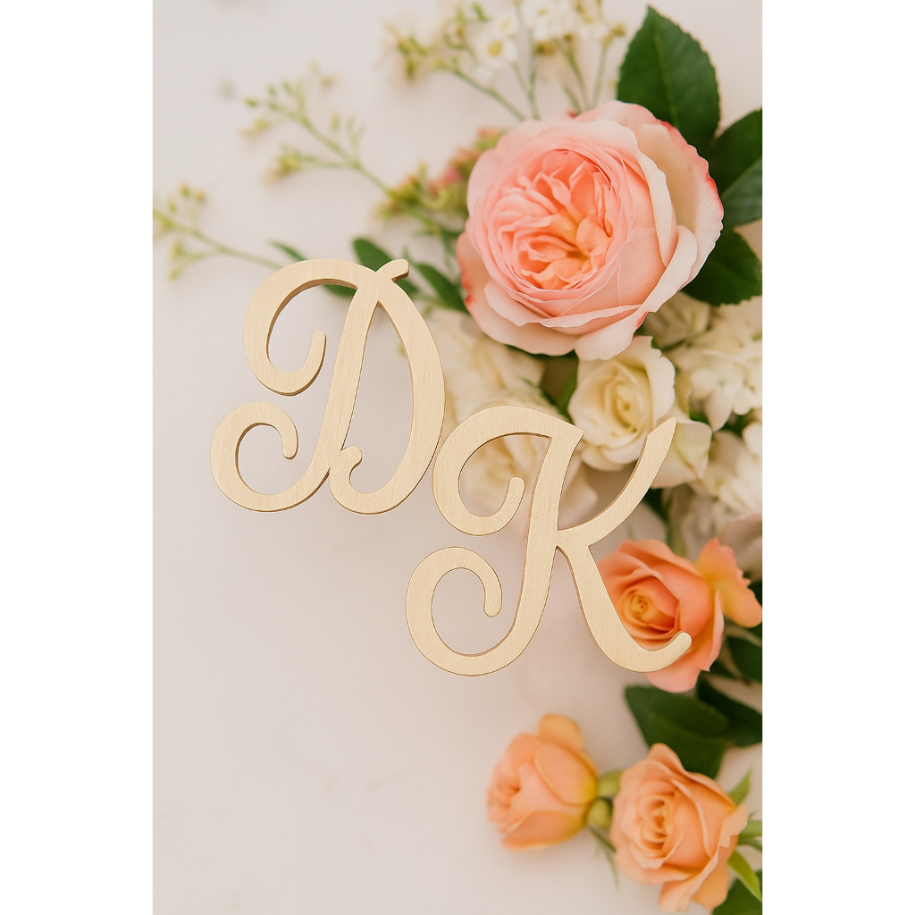 Dekorasi Huruf Kayu A-Z Custom – Untuk Acara Pernikahan dan Tunangan