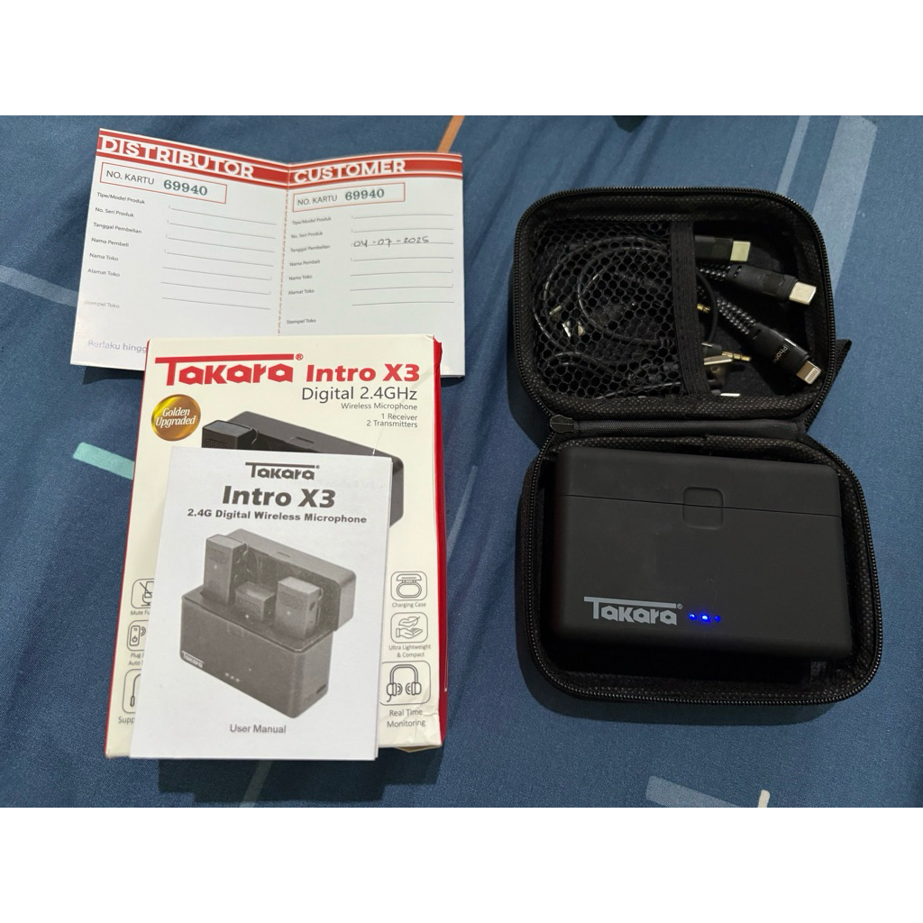 Takara Intro X3 Golden Upgraded- Mic Wireless Clip On - Android iOS Camera (Preloved)