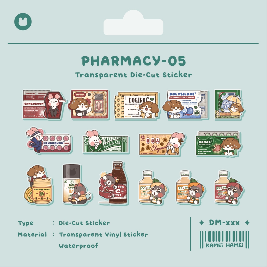 

Kamei Pharmacy #5 | Kamei Hamei Transparent Die-Cut Sticker