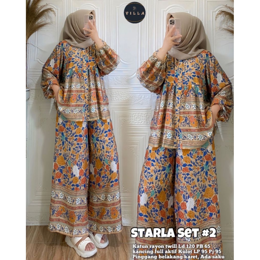 Starla Set 2 by Villa setelan rayon adem halus