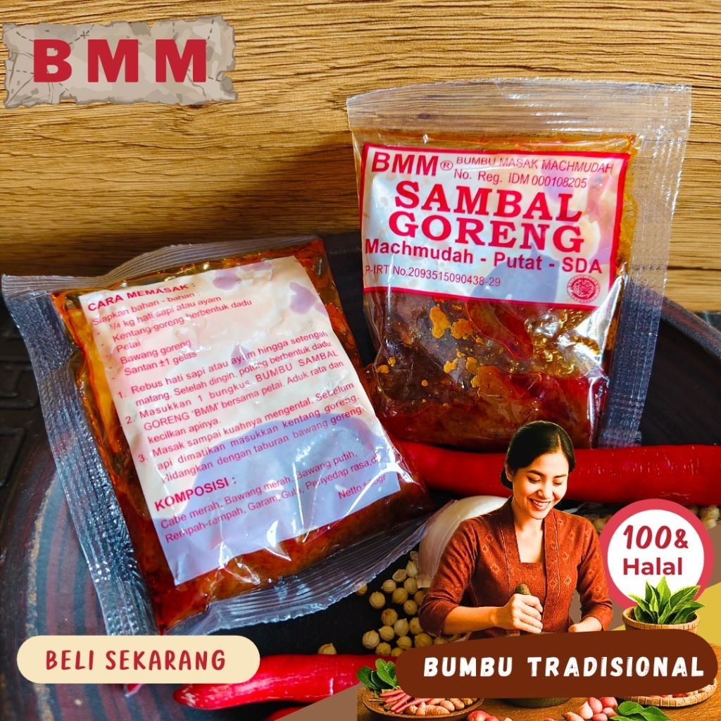 

BMM - BUMBU SAMBAL GORENG - BUMBU MASAK MACHMUDAH - BUMBU MASAK INSTAN