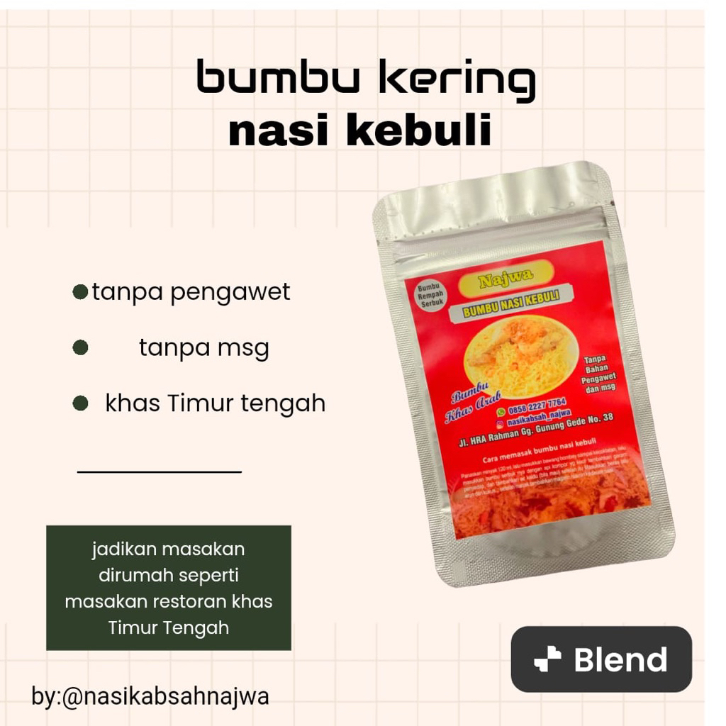 

bumbu kebuli khas arab ukuran 1 kg beras