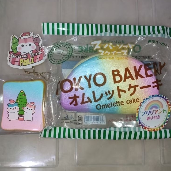 squishy tokyo bakery rainbow& poli toast rainbow tag