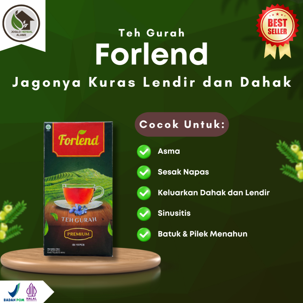 

Teh Forlend, Teh Gurah Atasi Pilek ,Batuk Berdahak,Asma , Sinusitis- HALAL dan sudah BPOM