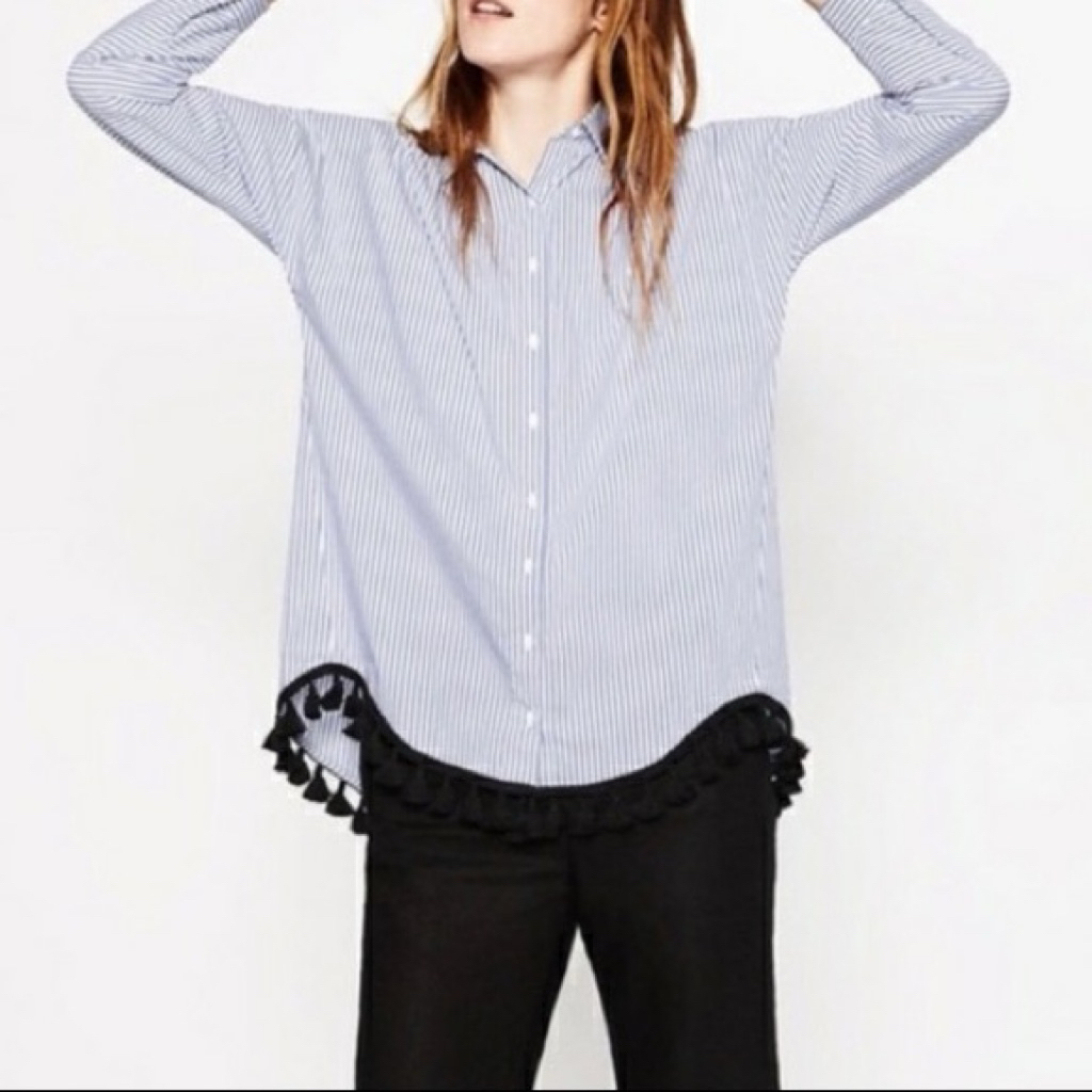 preloved zara striped shirt