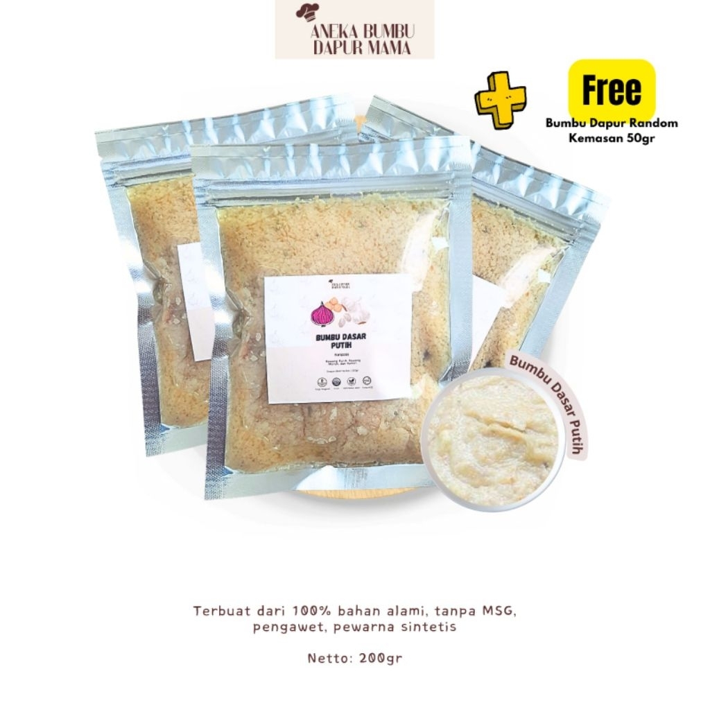 

bumbu dasar putih 200gr REFILL free bumbu dapur random