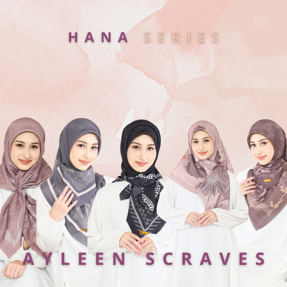 [ HANA SERIES ] Hijab Segi Empat Ayleen Laser Cut - Voal Premium / Kerudung Motif Daily Elegan.