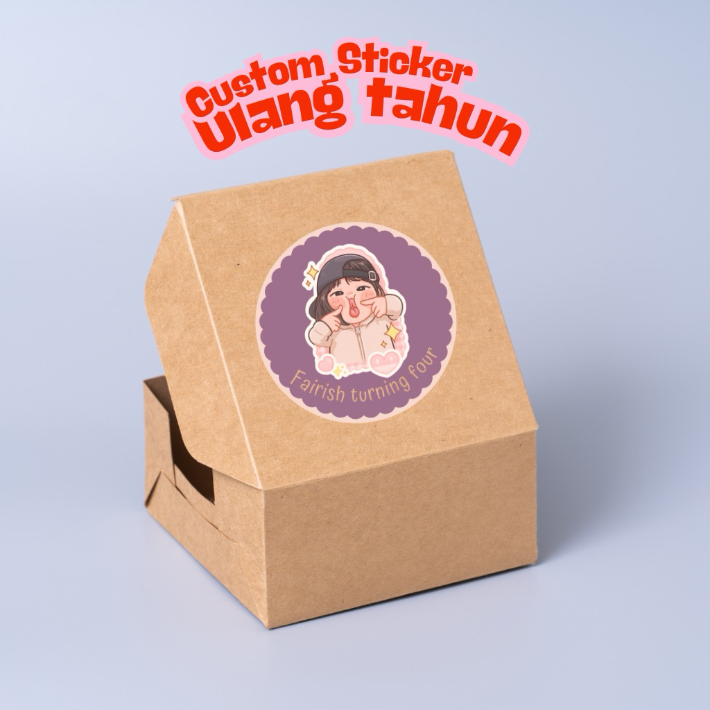 

Sticker ulang tahun custom foto dan animasi // Kiss cut bentuk bulat // ukuran A3
