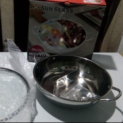 

PANCI WAJAN SEKAT SUKI SHABU YINYANG 30 30CM CM STAINLESS STAINLES PAN