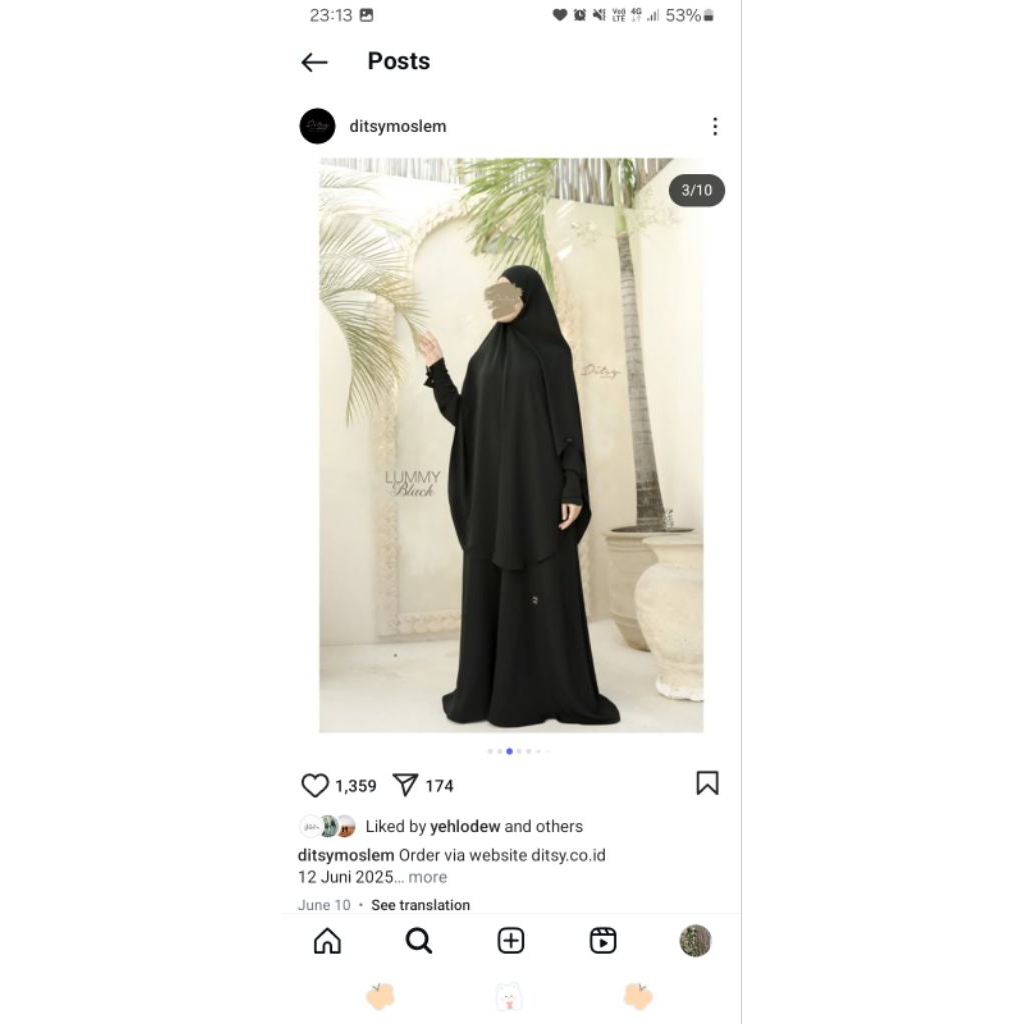 lumy ditsy moslem black XL PL