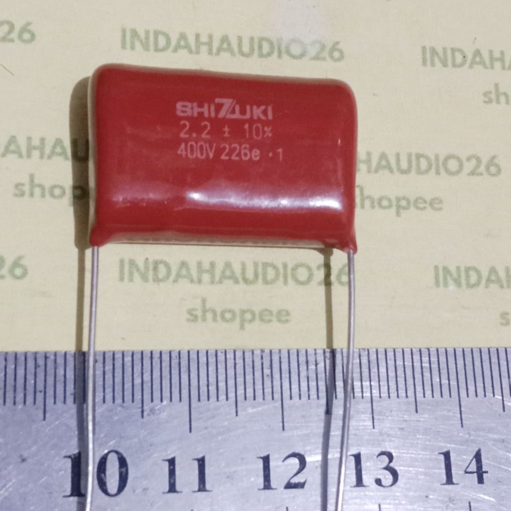SHIZUKI 2.2 +- 10% 400V  28mm 225 400v 2.2uf milar kapasitor capacitor  mylar 2200nf merah 2,2uf 225
