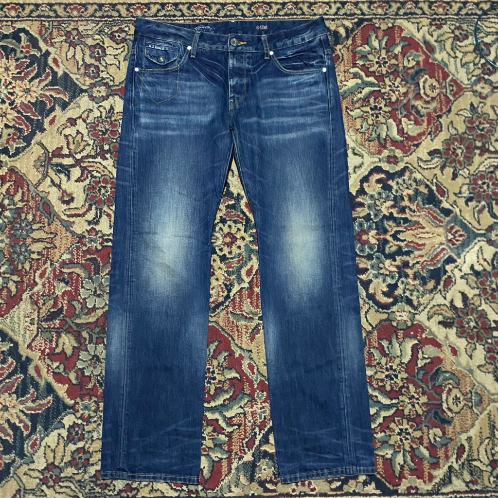 G-Star Raw Morris Low Straight Jeans Biru Size 32 W47 L105 OL21 Lingkar Pinggang 94 cm Panjang 105 c