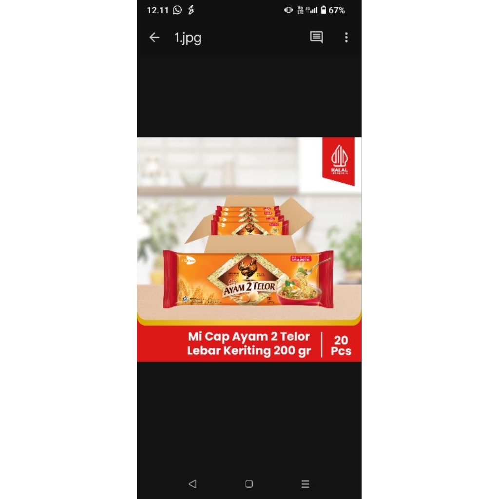

mi Cap Ayam 2 Telor - Original - 1 Karton - 20 Pcs- 200gr