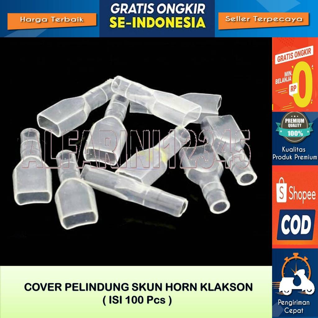 ISI 100 PCS COVER TERMINAL SKUN SEKUN KABEL KLAKSON MOTOR-SKUN-SEKUN-TERMINAL-SKUN-SEKUN-TERMINAL