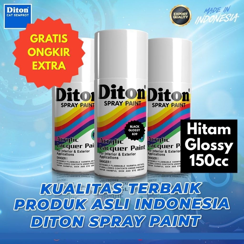 Pilok Pilox Cat DITON Hitam Glossy 839 Black Glossy 839 Hitam glosi glosy kilap 150cc Pylok Cat Semp