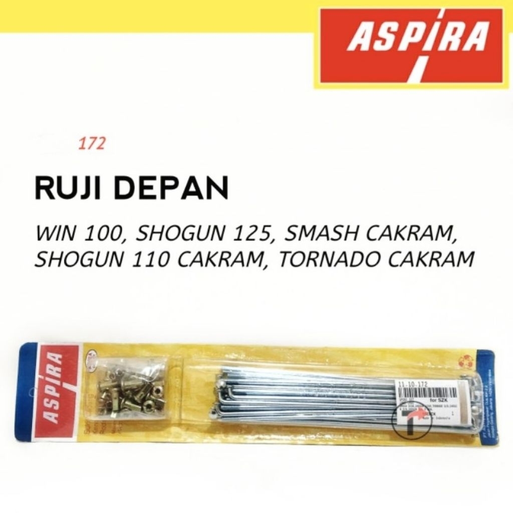 Jari Jari ASPIRA Ruji 172 Roda Depan Cakram Honda Win 100 Smash Shogun 110 125 Tornada Jeruji Velg R