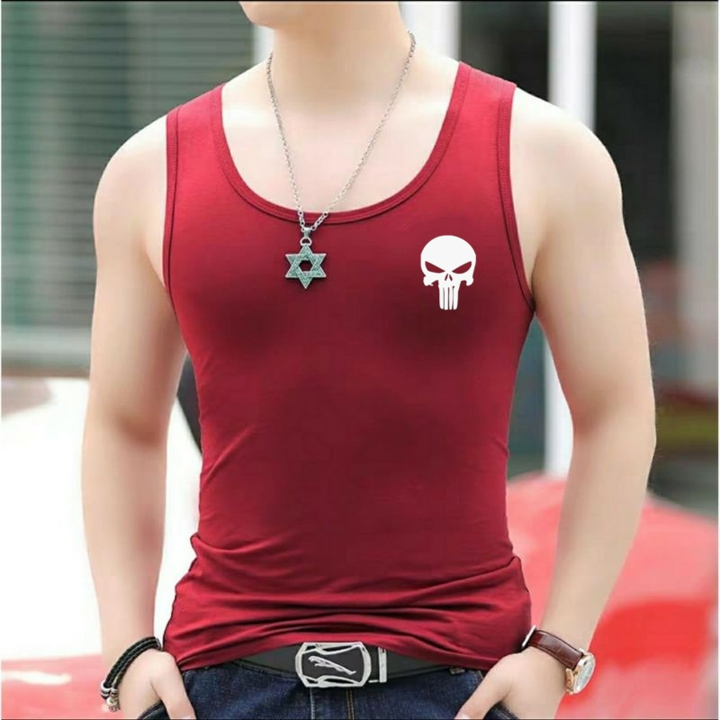 Kaos Singlet Distro Pria Dewasa Tengkorak Kaos Dalam Cowok Tanktop Pria