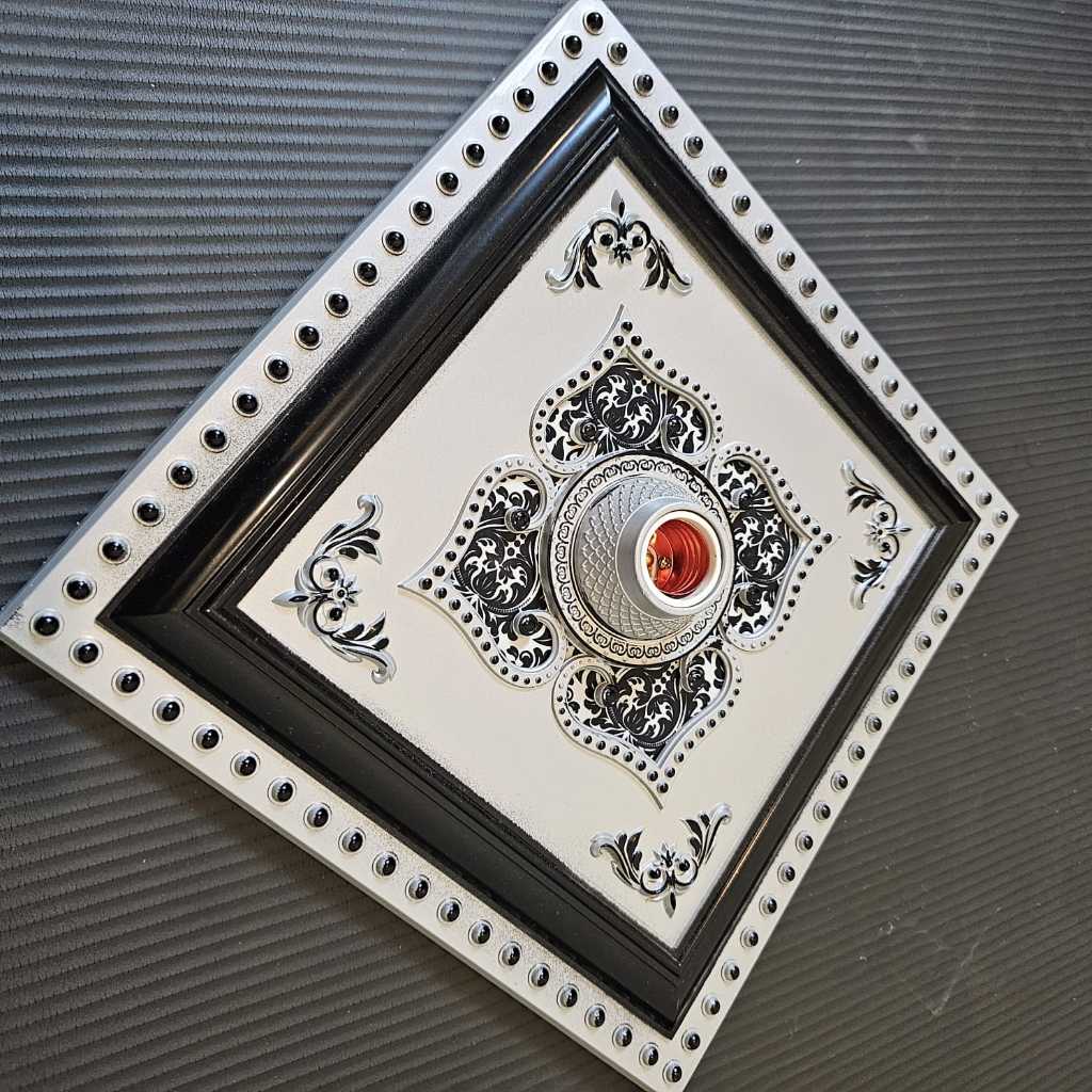 Fitting Hias Plafon Gypsum 30 cm Ornamen Plafon Gypsum PVC/GRC Fiting Plafon / Fitting Lampu ORNAMEN