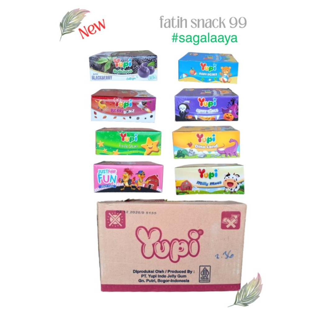 

YUPI 500 BOX 1 KARTON ISI 12 BOX X 24 SCH X 6G PERMEN KENYAL KARAKTER BOLICIOUS