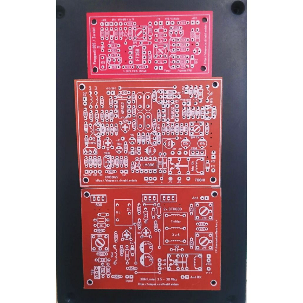PCB Exciter SSB Paximicro-40s + PCB Zerobit (Pengganti DDS)+ PCB Linear 30W