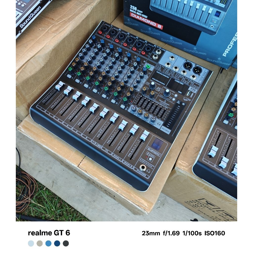 Mixer Audio / Soundqueen Diamond 8 / SQ 8CH 8 Channel 8 Chanel - Compressor Eq Bluetooth Soundcard