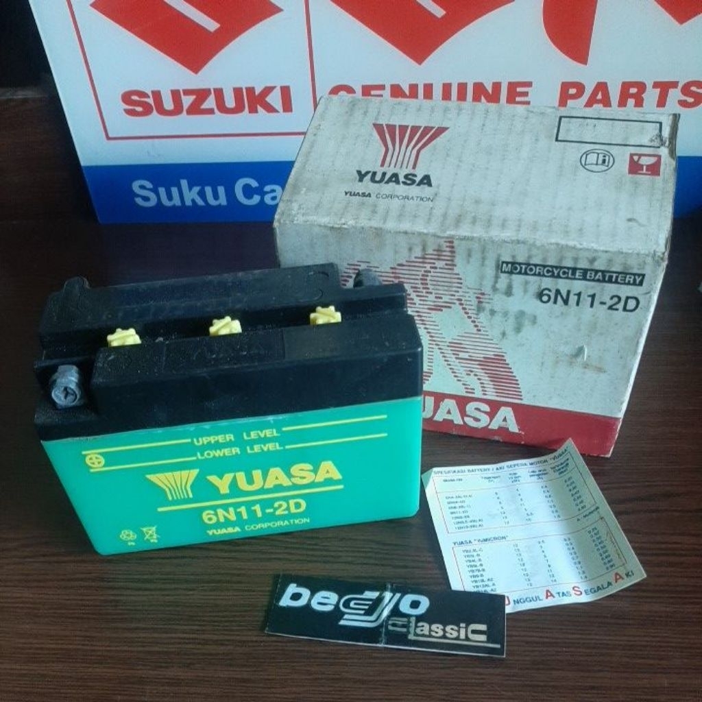 aki accu battery yuasa 6N11-2D honda c70 c700 c800 dobel stater elektrik stater original japan